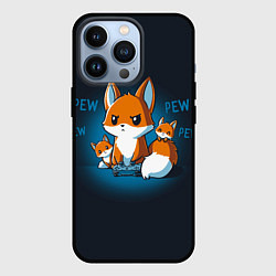 Чехол для iPhone 13 Pro Лисы-геймеры, цвет: 3D-черный