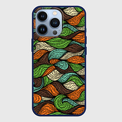 Чехол для iPhone 13 Pro Абстрактные волны, цвет: 3D-тёмно-синий