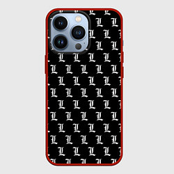 Чехол для iPhone 13 Pro Эл паттерн черный, цвет: 3D-красный