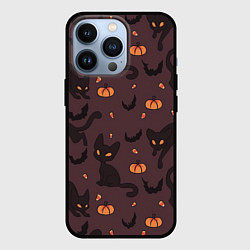 Чехол для iPhone 13 Pro Хэллоуиновский кот, цвет: 3D-черный