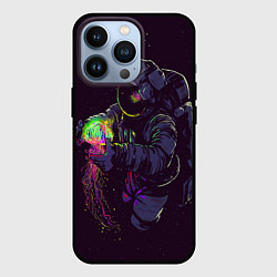 Чехол для iPhone 13 Pro Медуза и космонавт, цвет: 3D-черный