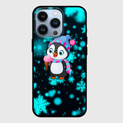 Чехол для iPhone 13 Pro Новогодний пингвин, цвет: 3D-черный