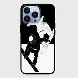 Чехол для iPhone 13 Pro Сноубордисты, цвет: 3D-черный