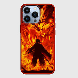 Чехол для iPhone 13 Pro Клинок, рассекающий демонов, цвет: 3D-красный