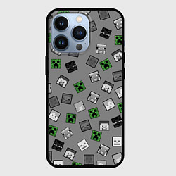 Чехол для iPhone 13 Pro Minecraft, цвет: 3D-черный