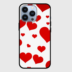 Чехол для iPhone 13 Pro Сердечки, цвет: 3D-черный