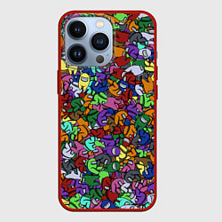 Чехол для iPhone 13 Pro Among Us Overload, цвет: 3D-красный