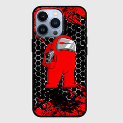 Чехол для iPhone 13 Pro Among Us Impostor Gun Red, цвет: 3D-черный