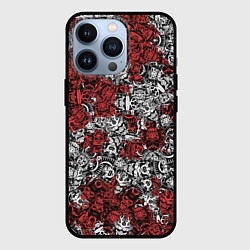 Чехол для iPhone 13 Pro Красные и Белые самураи, цвет: 3D-черный