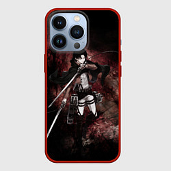 Чехол для iPhone 13 Pro Атака на титанов Леви, цвет: 3D-красный