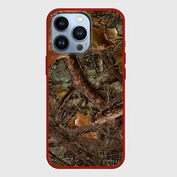 Чехол для iPhone 13 Pro Охотничий камуфляж, цвет: 3D-красный
