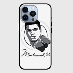 Чехол для iPhone 13 Pro Мухаммед Али Автограф ЧБ, цвет: 3D-черный