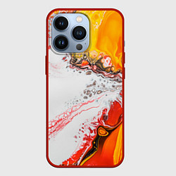 Чехол для iPhone 13 Pro Рисунок желтой краской, цвет: 3D-красный