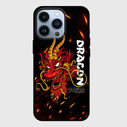 Чехол для iPhone 13 Pro Dragon Огненный дракон, цвет: 3D-черный