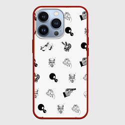 Чехол для iPhone 13 Pro Кровосток Паттерн Z, цвет: 3D-красный