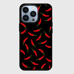 Чехол для iPhone 13 Pro Chili peppers, цвет: 3D-черный