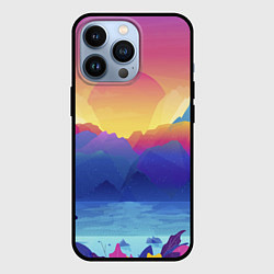 Чехол для iPhone 13 Pro Красочные Горы, цвет: 3D-черный