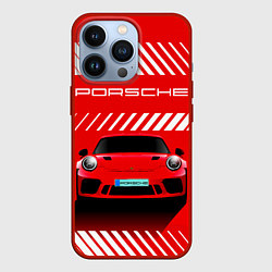 Чехол для iPhone 13 Pro PORSCHE ПОРШЕ RED STYLE, цвет: 3D-красный