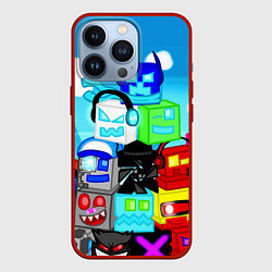 Чехол для iPhone 13 Pro GEOMETRY DASH ГЕОМЕТРИ ДАШ, цвет: 3D-красный
