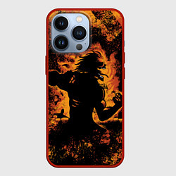 Чехол для iPhone 13 Pro АТАКУЮЩИЙ ТИТАН ЭРЕН, цвет: 3D-красный