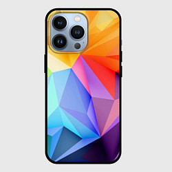 Чехол для iPhone 13 Pro Радужная геометрия, цвет: 3D-черный