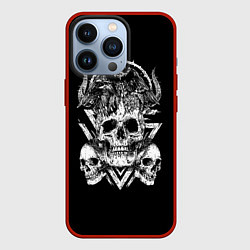 Чехол для iPhone 13 Pro Черепа и Вороны Skulls Raven, цвет: 3D-красный