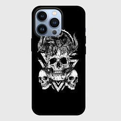 Чехол для iPhone 13 Pro Черепа и Вороны Skulls Raven, цвет: 3D-черный
