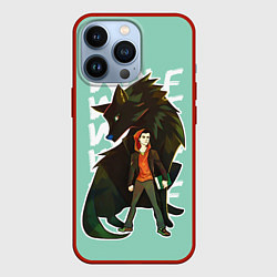 Чехол для iPhone 13 Pro Wolf, цвет: 3D-красный