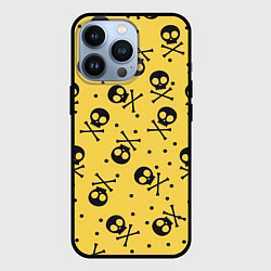 Чехол для iPhone 13 Pro Череповый фон Черепа, цвет: 3D-черный
