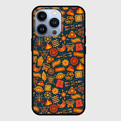 Чехол для iPhone 13 Pro Узор из бактерий и не только, цвет: 3D-черный