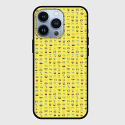 Чехол для iPhone 13 Pro SpongeBobs facial expressions, цвет: 3D-черный