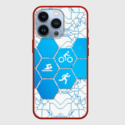Чехол для iPhone 13 Pro Плыви, Крути, Беги, цвет: 3D-красный