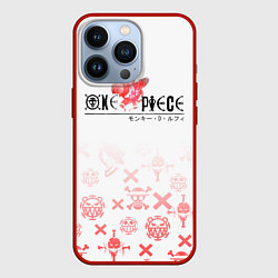 Чехол для iPhone 13 Pro One Piece резиновый Луффи, цвет: 3D-красный