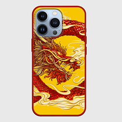 Чехол для iPhone 13 Pro Китайский Дракон, China Dragon, цвет: 3D-красный