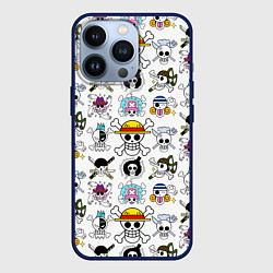Чехол для iPhone 13 Pro Веселые Роджеры пиратов Соломенной Шляпы, цвет: 3D-тёмно-синий
