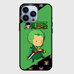 Чехол для iPhone 13 Pro Ророноа Зоро One Piece Большой куш, цвет: 3D-черный