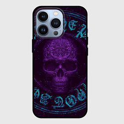 Чехол для iPhone 13 Pro ФИОЛЕТОВЫЙ ЧЕРЕП, цвет: 3D-черный