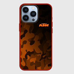 Чехол для iPhone 13 Pro KTM КТМ CAMO RACING, цвет: 3D-красный