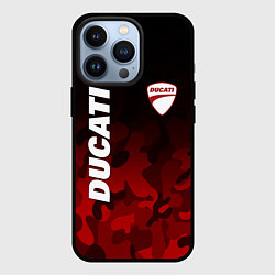 Чехол для iPhone 13 Pro DUCATI ДУКАТИ КАМУФЛЯЖ, цвет: 3D-черный