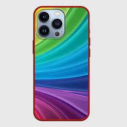 Чехол для iPhone 13 Pro Радуга, цвет: 3D-красный