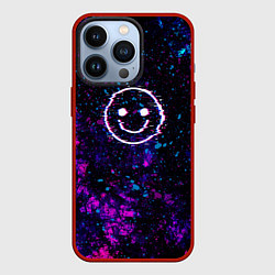 Чехол для iPhone 13 Pro GLITCH SMILE ГЛИТЧ СМАЙЛ, цвет: 3D-красный