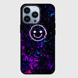 Чехол для iPhone 13 Pro GLITCH SMILE ГЛИТЧ СМАЙЛ, цвет: 3D-черный