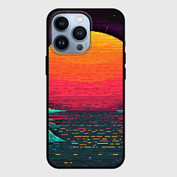 Чехол для iPhone 13 Pro Пиксельный закат, цвет: 3D-черный