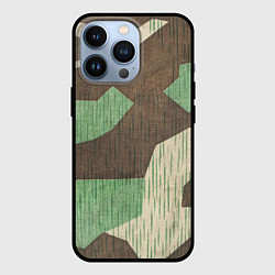 Чехол для iPhone 13 Pro Камуфляж хаки армейский, цвет: 3D-черный