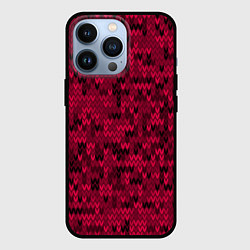 Чехол для iPhone 13 Pro Красно-черный абстрактный узор, цвет: 3D-черный