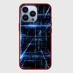 Чехол для iPhone 13 Pro Линии неона, цвет: 3D-красный