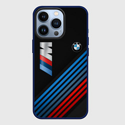 Чехол для iPhone 13 Pro BMW STRIPE, цвет: 3D-тёмно-синий