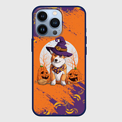 Чехол для iPhone 13 Pro Корги на хэллоуине, цвет: 3D-тёмно-синий