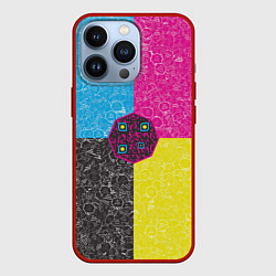 Чехол для iPhone 13 Pro Октагон на фоне АПВ 4 1 14, цвет: 3D-красный
