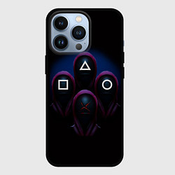 Чехол для iPhone 13 Pro Игра в кальмара: Фигуры, цвет: 3D-черный